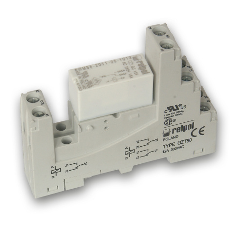 Socket RELPOL GZT80 with Relay 12VDC 16A/250VAC