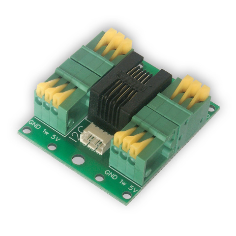 RJ12 splitter - 4x1-Wire + 1xI2C for Lan Controller - Screw terminal