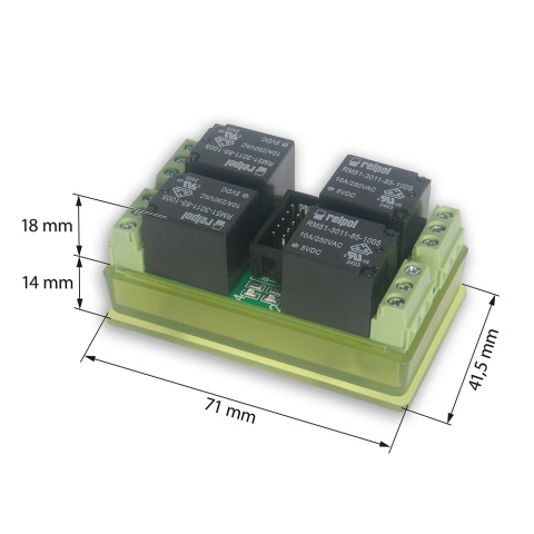 Universal relay board 4x10A Universal relay board 4x10A