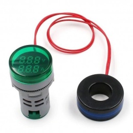 Woltomierz Amperomierz LED 28 mm 20 ÷ 380 V / 100 A MIX kolorów