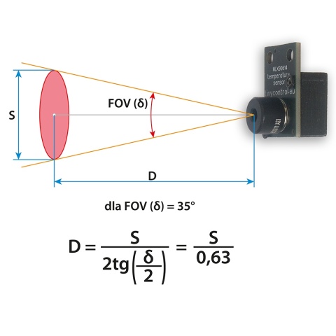 Cyfrowy bezkontaktowy czujnik temperatury MLX90614