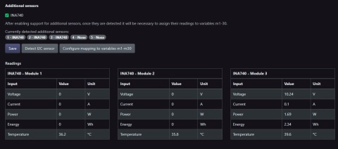INA740 - konfiguracja i podgląd w LK4