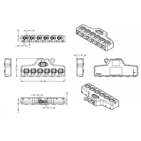Kostka rozgałęźnik do LED 1->6 TL-106CV