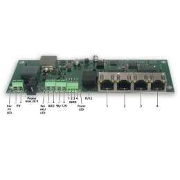 SWPE04PV01 - 4 portowy switch PoE z pracą z PV i akumulatora